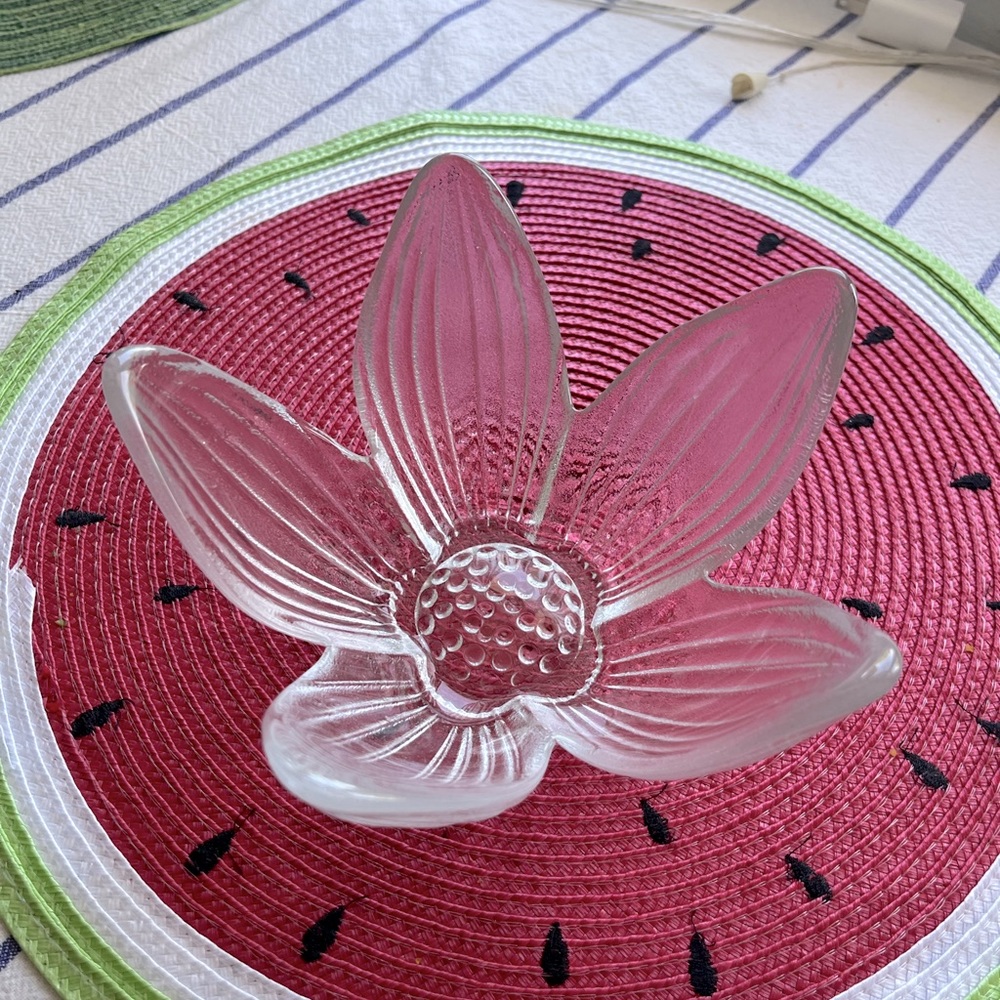 Vintage Mid-Century Rosenthal Studio Line Glass Flower Shaped Bowl Modern German